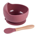 High Quality Spill-Proof Silicone Feeding Bowl Baby Dishes Kid Dinner Spoon Food Grade Silicone Baby Silicone Tableware