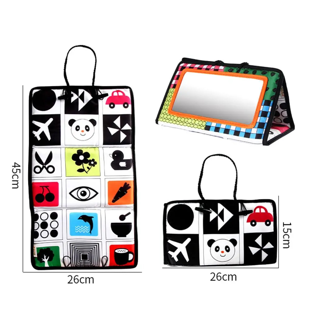 Baby Tummy Time Black & White Mirror - High Contrast Sensory Toy