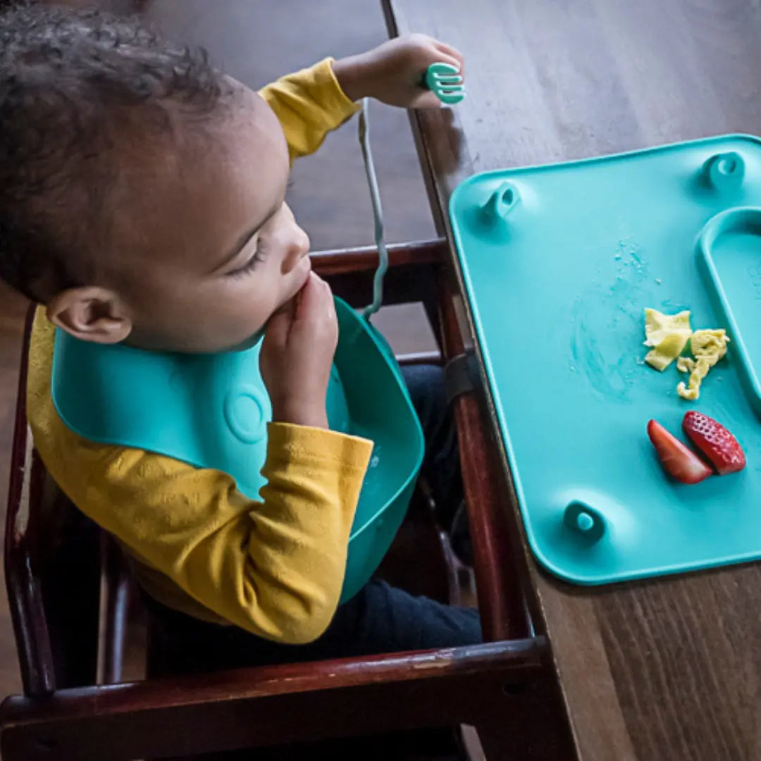 Travel Tether Bib and Utensils Set