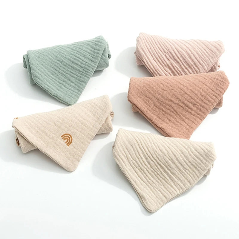 5Pcs/Set Square Cotton Baby Face Towel Handkerchief Soft Absorbent Gauze Baby Towel Kids Feeding Bibs Burp Cloths Washcloth