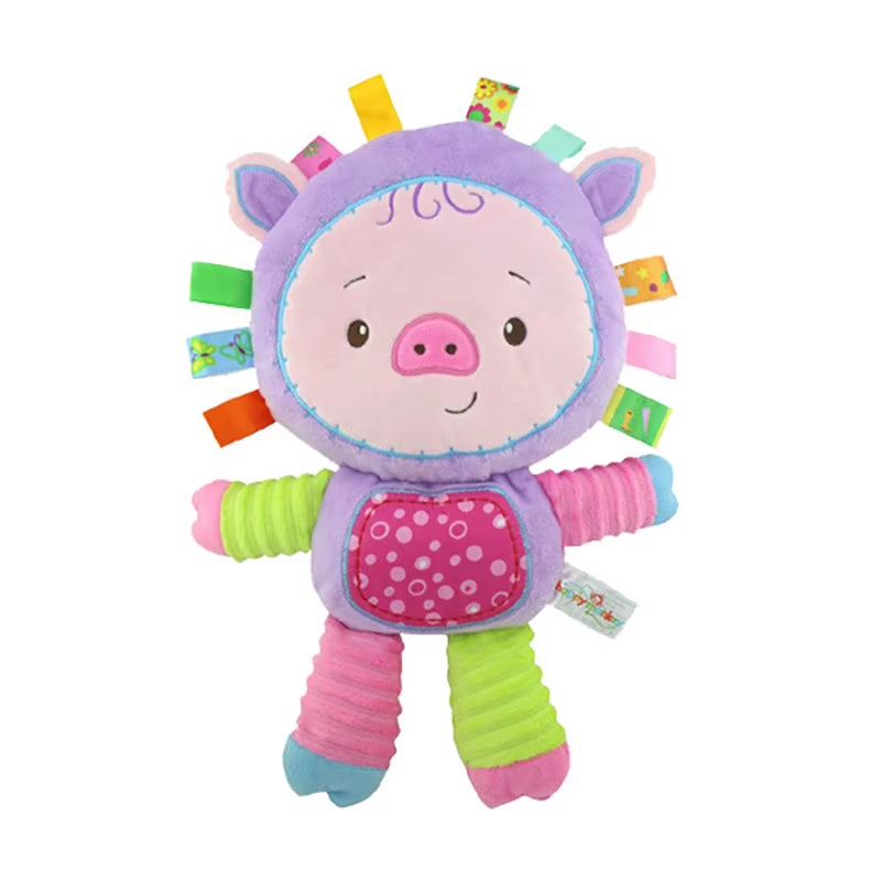 Baby Tags Stuffed Animal Soft Toy Lovey Elephant Plush Bell Toy Built-In Rattles Sensory Toy for Newborn Toddler Infant Gifts