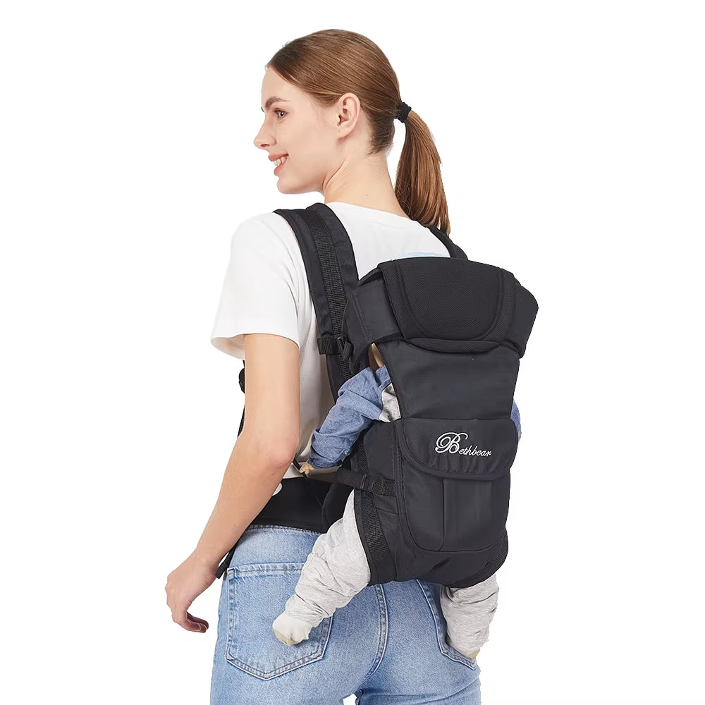 Baby Sling Carrier, 4-In-1 Ergonomic Baby Backpack Carrier, Easily Adjustable Baby Carrier Newborn to Toddler