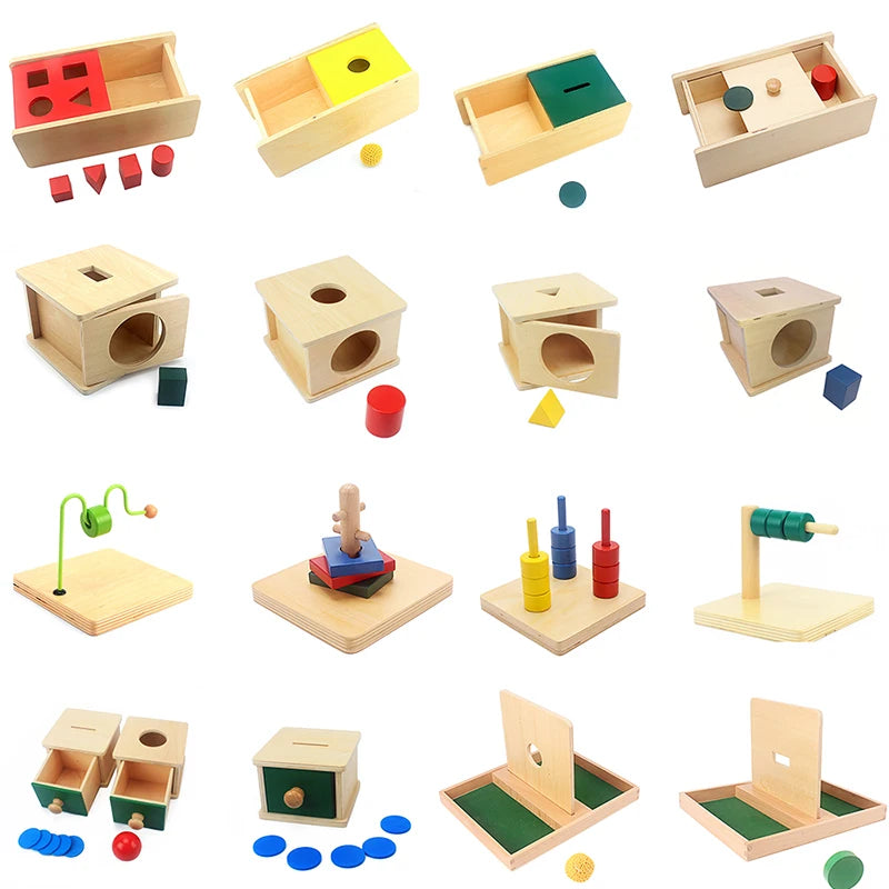 Toddler Wooden Sensorial Montessori Set Educational Toys Infant Toddlers Box Board Puzzles Teaching Wood Game and Toys Preschool