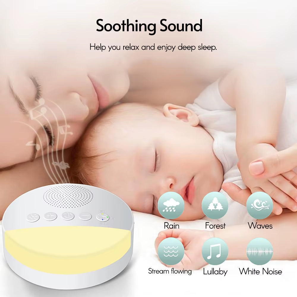Baby White Noise Machine - Sleep Sound Player with Night Light & Timer