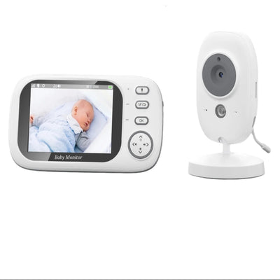 HTMCK 3.5 Inch Baby Monitor with Camera LCD Screen Wireless Electronic Babysitter 2-Way Audio Video Nanny Radio for Child Safety