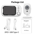 HTMCK 3.5 Inch Baby Monitor with Camera LCD Screen Wireless Electronic Babysitter 2-Way Audio Video Nanny Radio for Child Safety