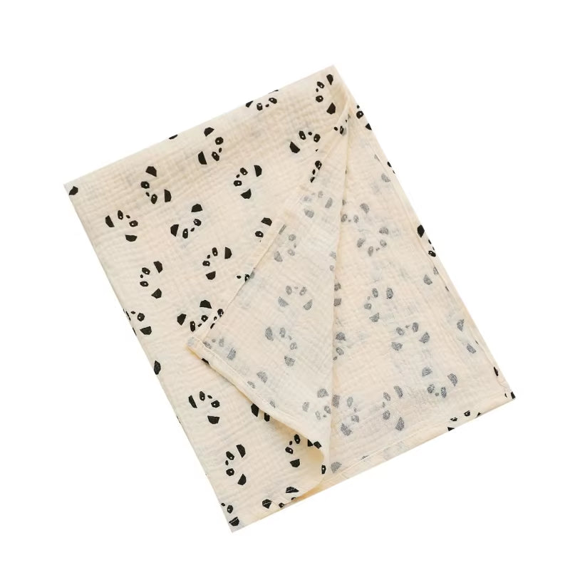 Cotton Swaddle Blanket Baby Blanket Floral Print Muslin Diaper Swaddle New Born Crinkle Fabric Stroller Cover