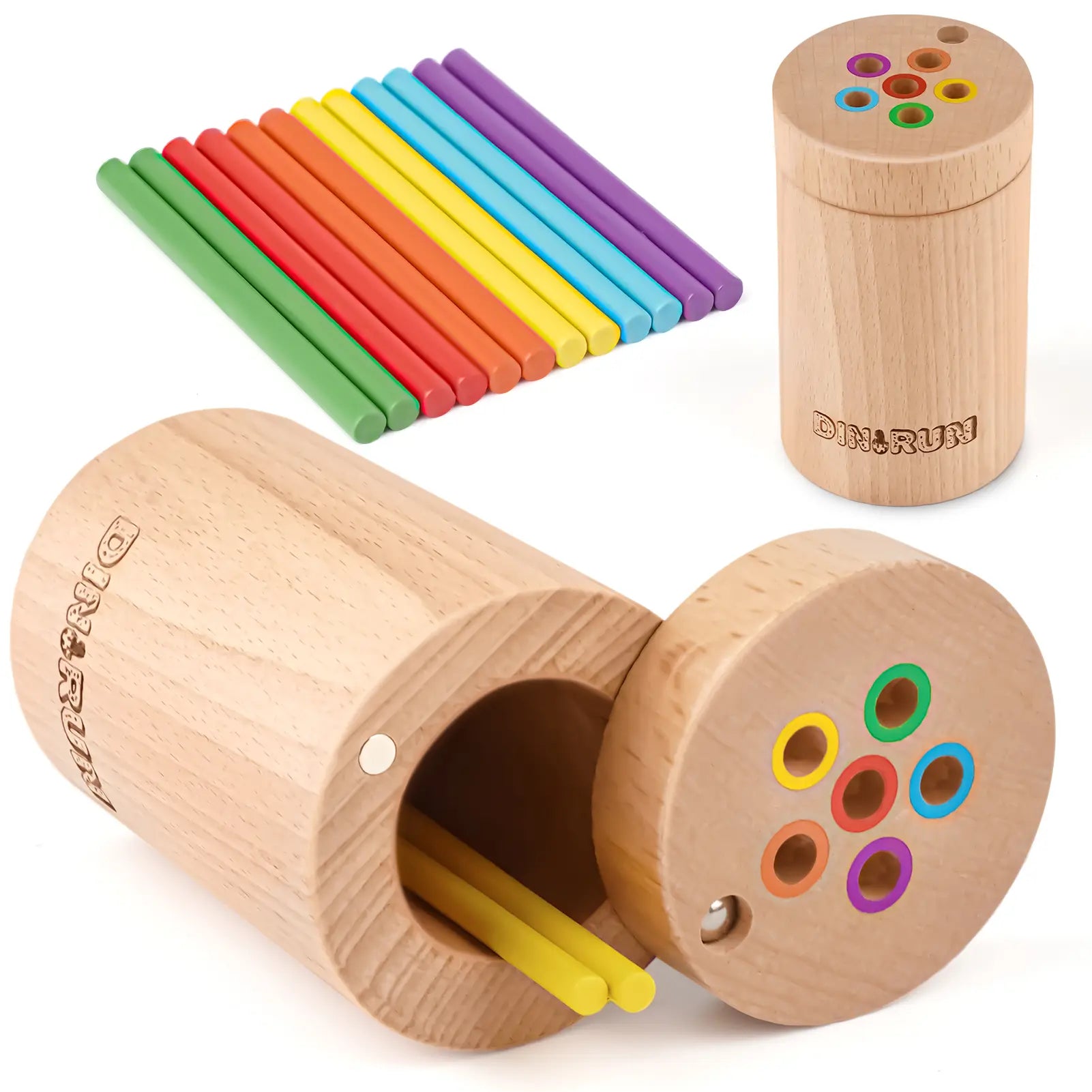 Joyreal Montessori Wooden Learning Color Sorting Toys for Toddlers - Sensory Matching Games for Fine Motor Development in Infants Aged 2 Years