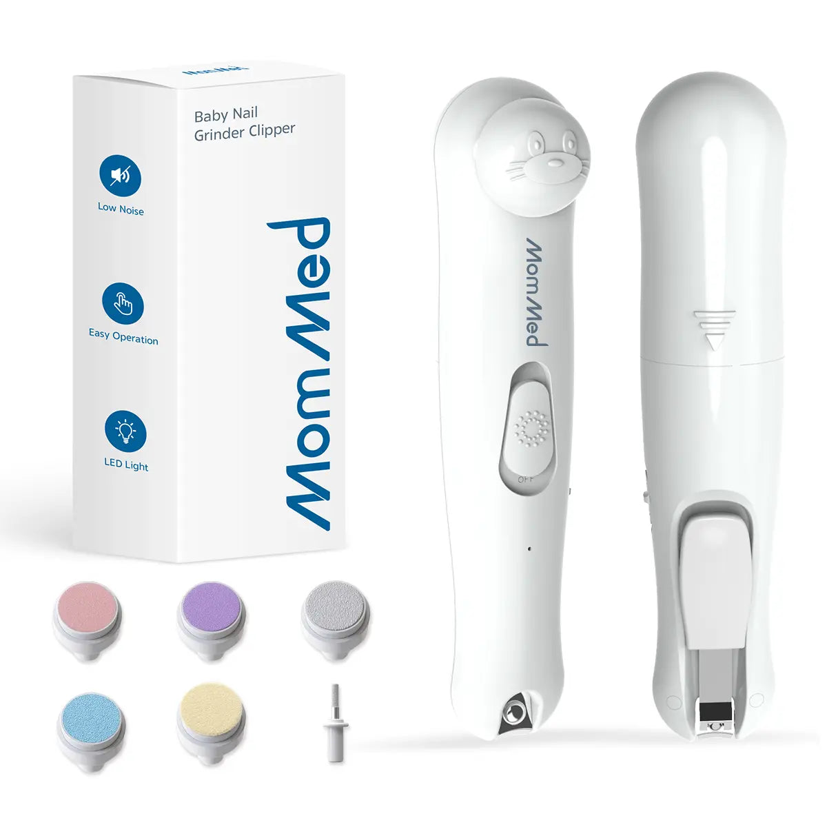 Mommed Baby Nail File Electric Nail Trimmer with LED Light