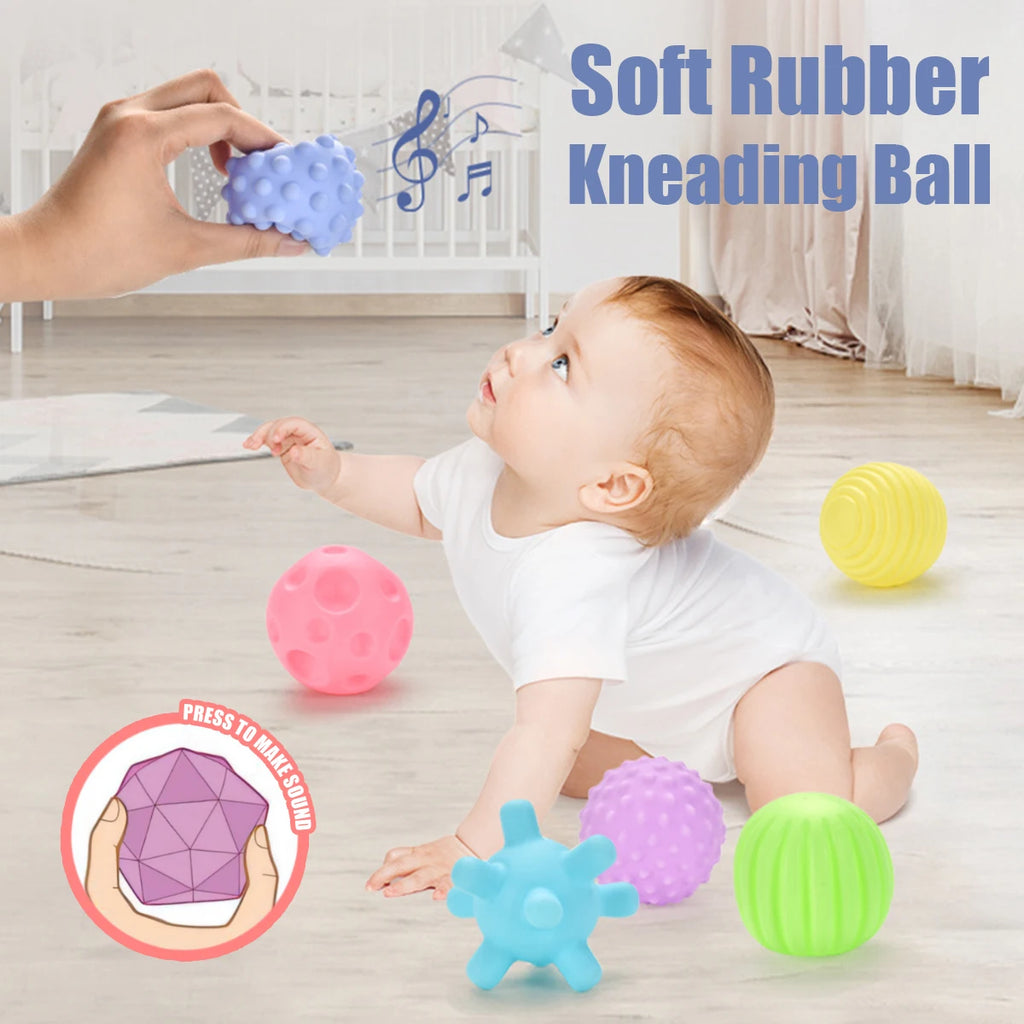 6Pcs Textured Sensory Balls Set - Baby Tactile Development Toy