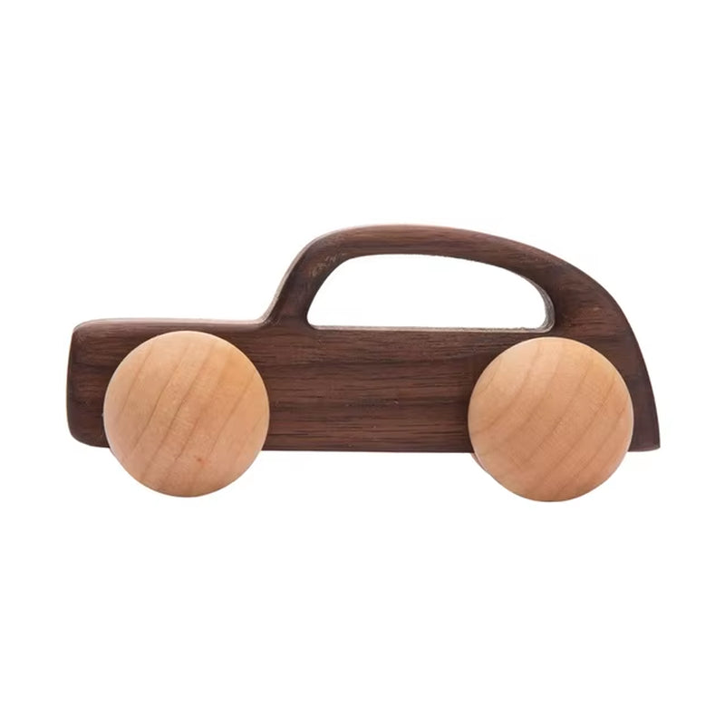 1Pc Organic Beech Wooden Car for Babies BPA Free Montessori Toys Wooden Rattle Brain Game Toys Handmade Crafts Gift Child Block