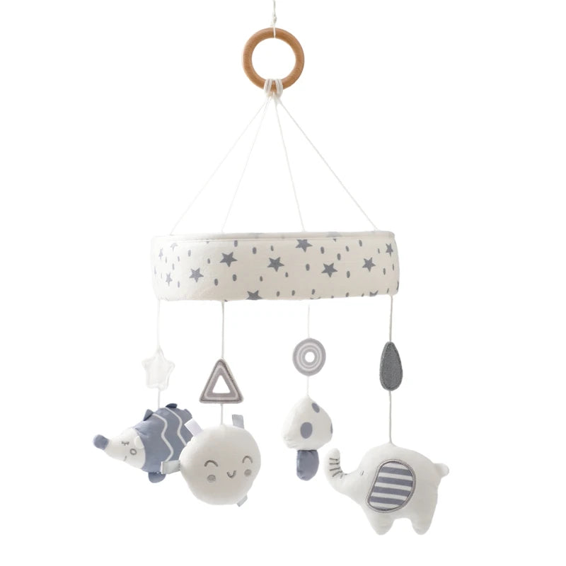 Baby Bed Bell Wood Mobile Toddler Rattles Toys Crib Bell Rattles Boho Style Kids Musical Toys 0-12 Months for Baby Newborn Gifts