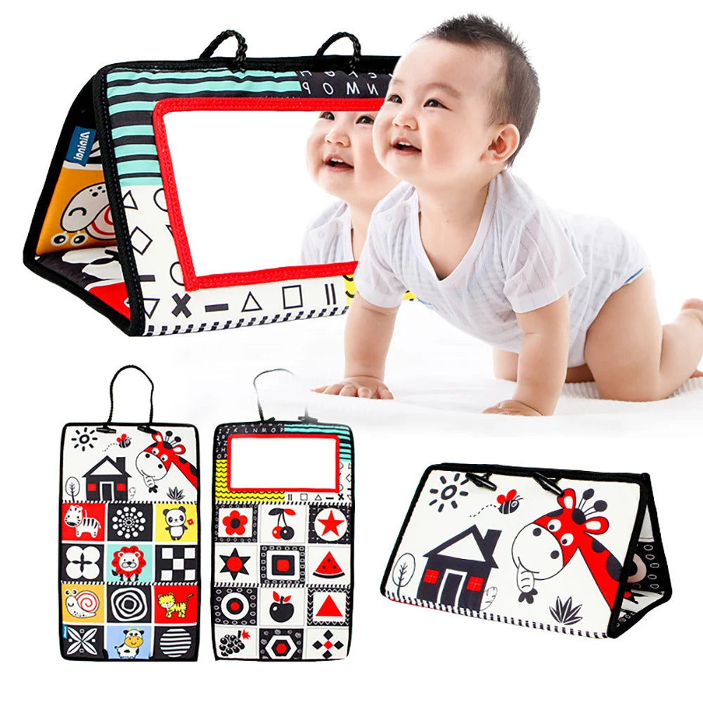 Baby Tummy Time Black & White Mirror - High Contrast Sensory Toy