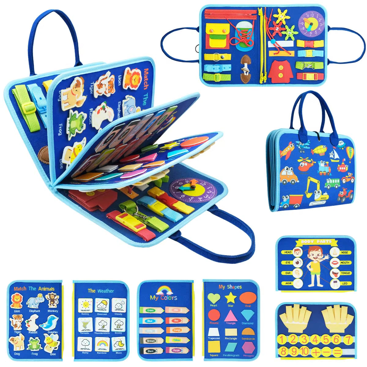 Busy Board Montessori Toys for Toddler Busy Book Sensory Preshool Early Education Learning Fine Motor Skills Toys for Children