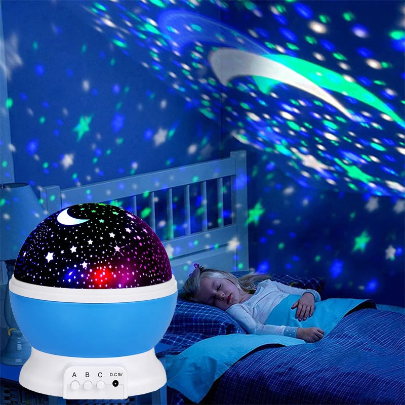 Starry Sky Galaxy Projector Night Light - Rotating Nursery Lamp
