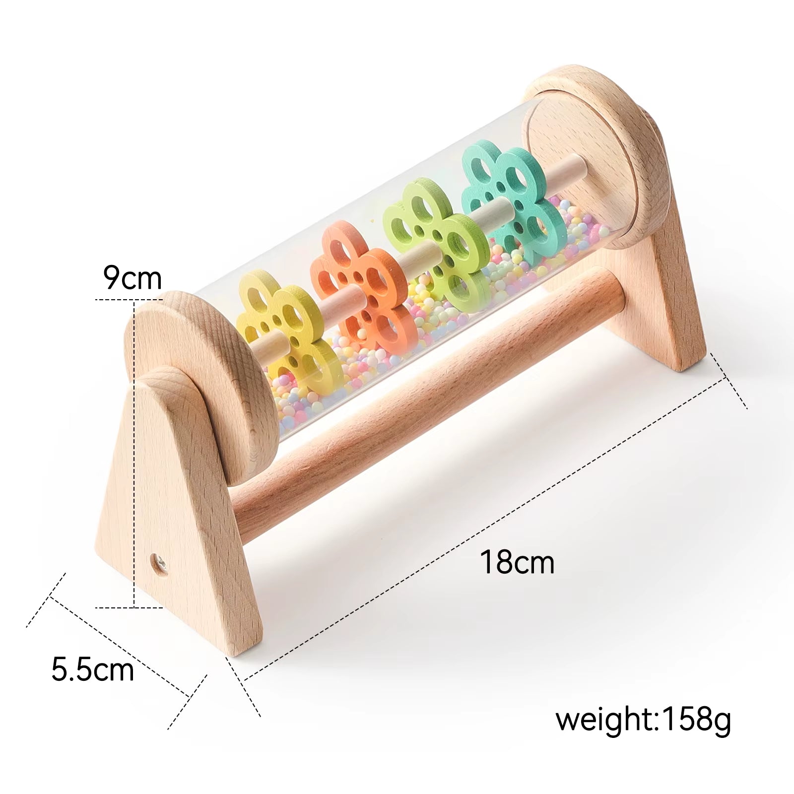 Montessori Wooden Rain Stick Rattle - Baby Sensory Music Toy