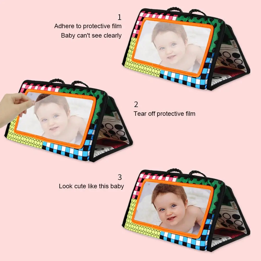 Baby Tummy Time Black & White Mirror - High Contrast Sensory Toy