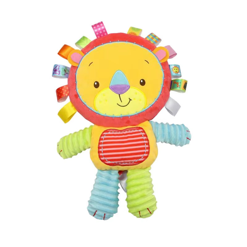 Baby Tags Stuffed Animal Soft Toy Lovey Elephant Plush Bell Toy Built-In Rattles Sensory Toy for Newborn Toddler Infant Gifts