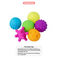 6Pcs Textured Sensory Balls Set - Baby Tactile Development Toy