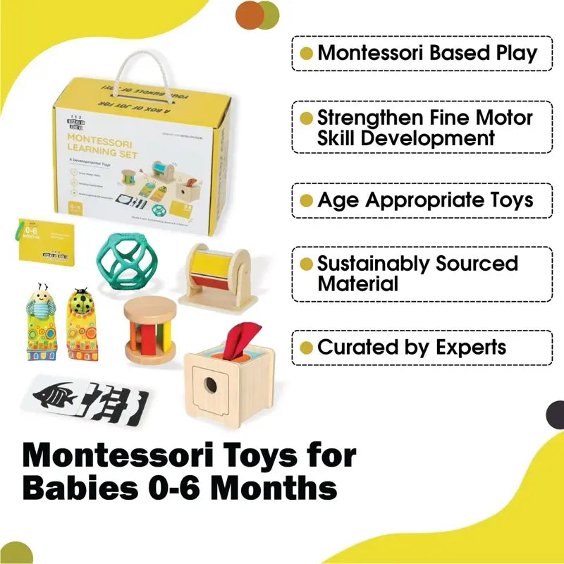 Montessori Educational Toys for Infants 0-6 Months - Cognitive Development and Fine Motor Skill Bundle - Fostering Curiosity and Growth