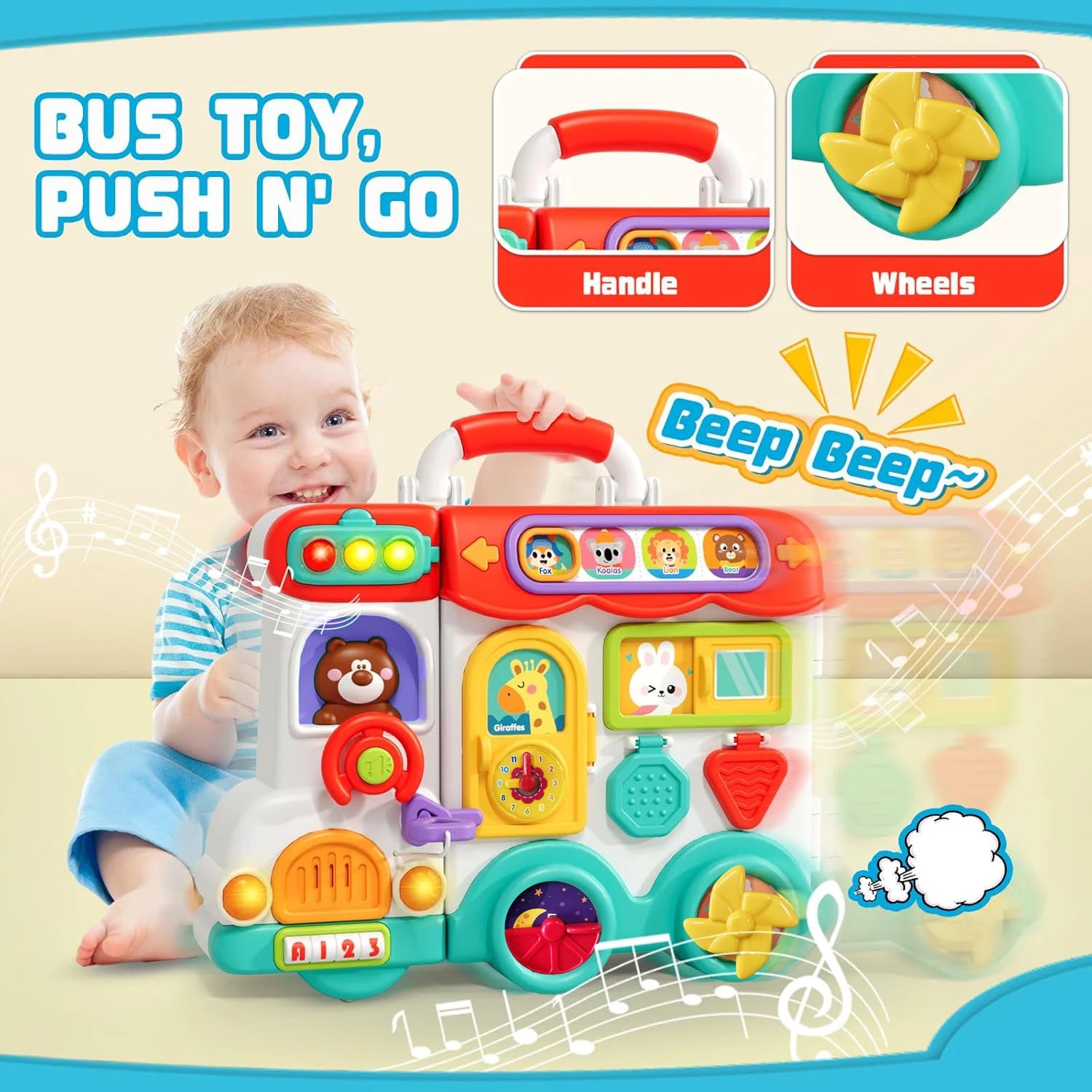 Busy Board Montessori Toys for Toddler Aged 2-3 Years, Educational Learning Toy ,Fine Motor Skills Developmental Birthday Gift