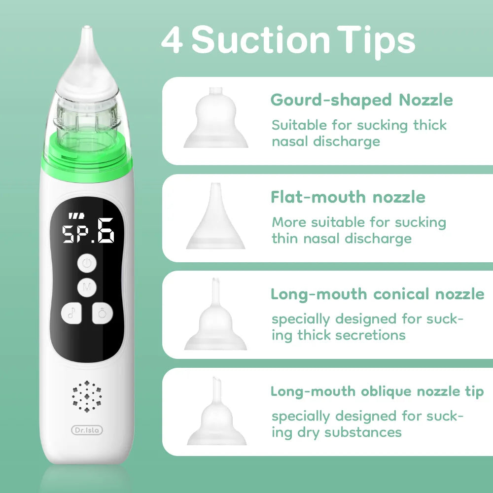 MAMIJOY Baby Nose Cleaner Silicone Adjustable Suction Electric Child Nasal Aspirator Safety Convenient Low Noise U94