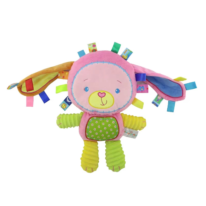 Baby Tags Stuffed Animal Soft Toy Lovey Elephant Plush Bell Toy Built-In Rattles Sensory Toy for Newborn Toddler Infant Gifts