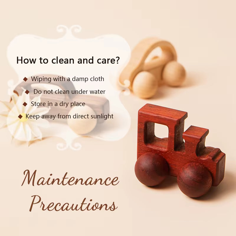 1Pc Organic Beech Wooden Car for Babies BPA Free Montessori Toys Wooden Rattle Brain Game Toys Handmade Crafts Gift Child Block