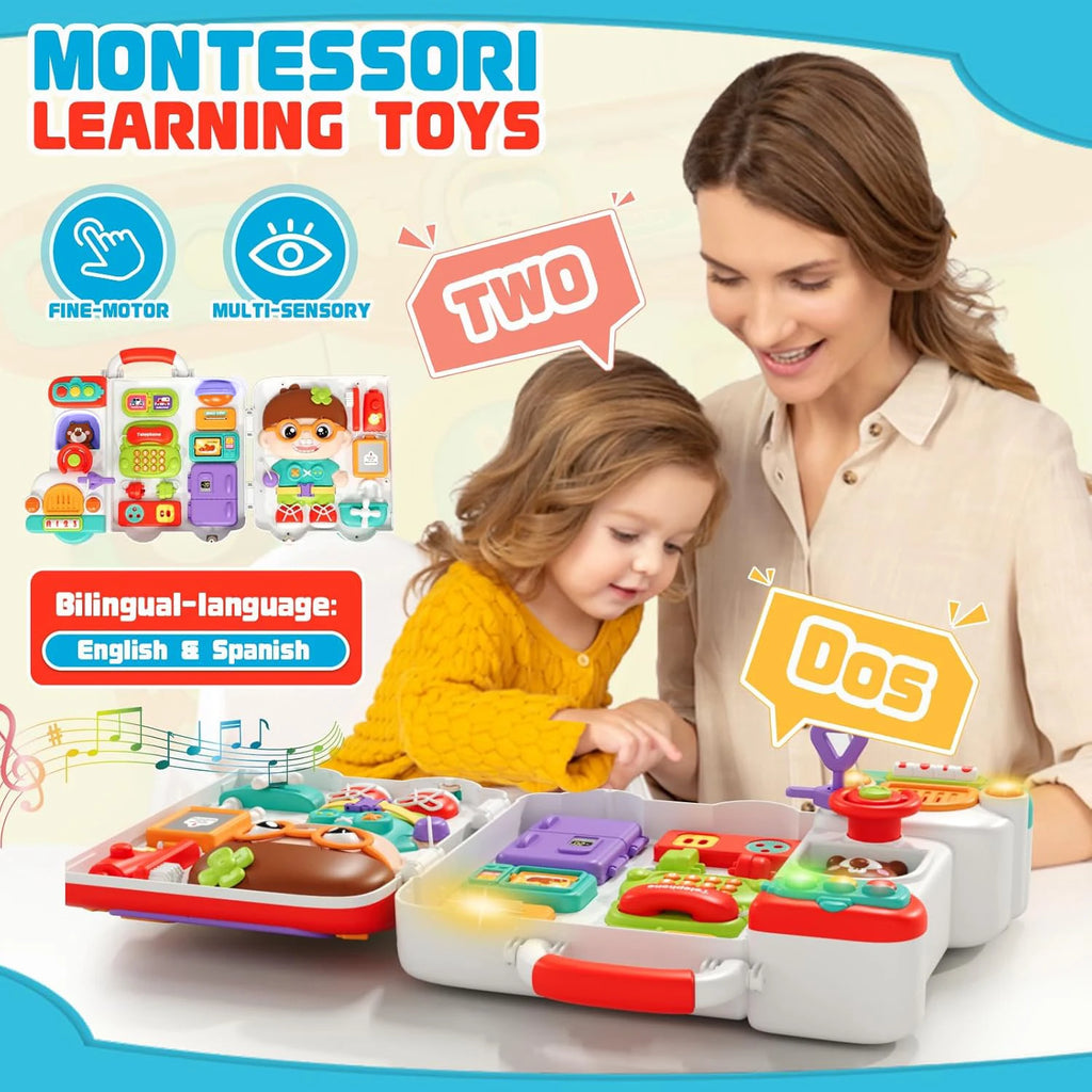 Busy Board Montessori Toys for Toddler Aged 2-3 Years, Educational Learning Toy ,Fine Motor Skills Developmental Birthday Gift