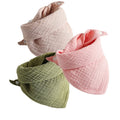 3Pcs/Lot Baby Muslin Bibs Soft Cotton Solid Color Bibs Saliva Towel Boys Girls Feeding Apron Bandana Drool Stuff Bibs