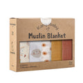 #My Soft Life# 5Pieces Set Bamboo Cotton Swaddle Blanket Baby Bandana Bib Set