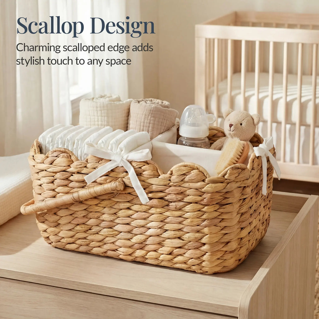 Premium Diaper Caddy Organizer for Infants, Spacious Portable Nursery Storage with Divider and Handles