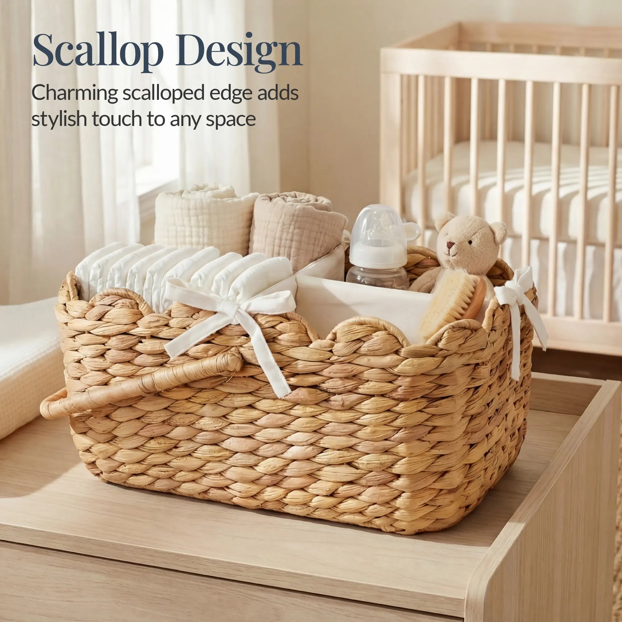 Premium Diaper Caddy Organizer for Infants, Spacious Portable Nursery Storage with Divider and Handles