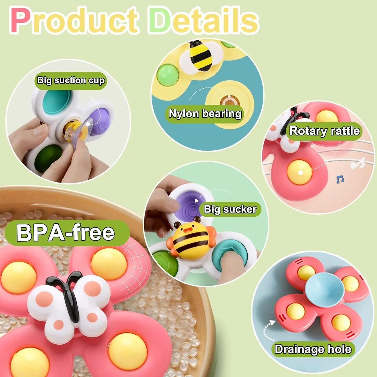 Suction Cup Spinner Toy for Baby 