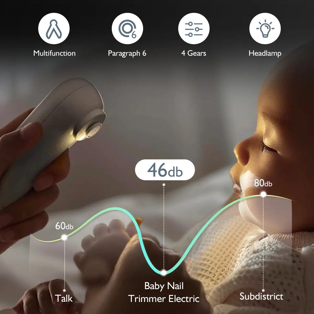 Mommed Baby Nail File Electric Nail Trimmer with LED Light