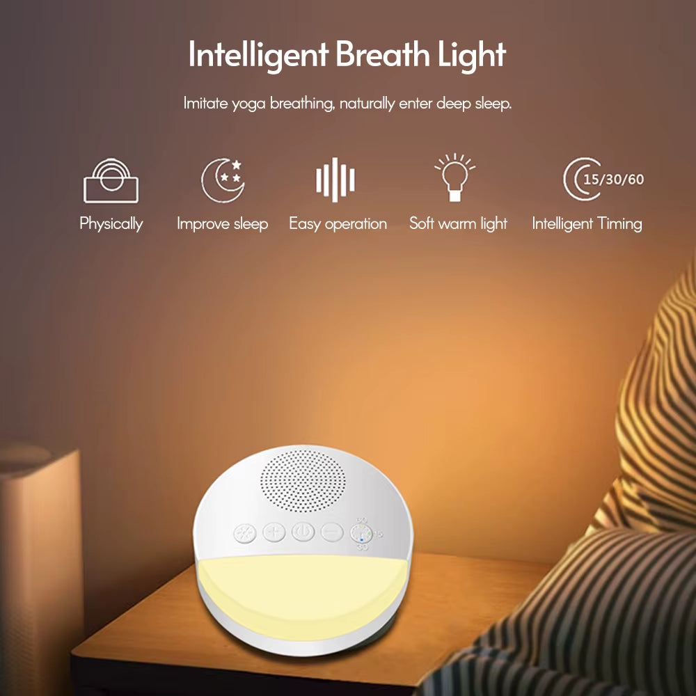 Baby White Noise Machine - Sleep Sound Player with Night Light & Timer