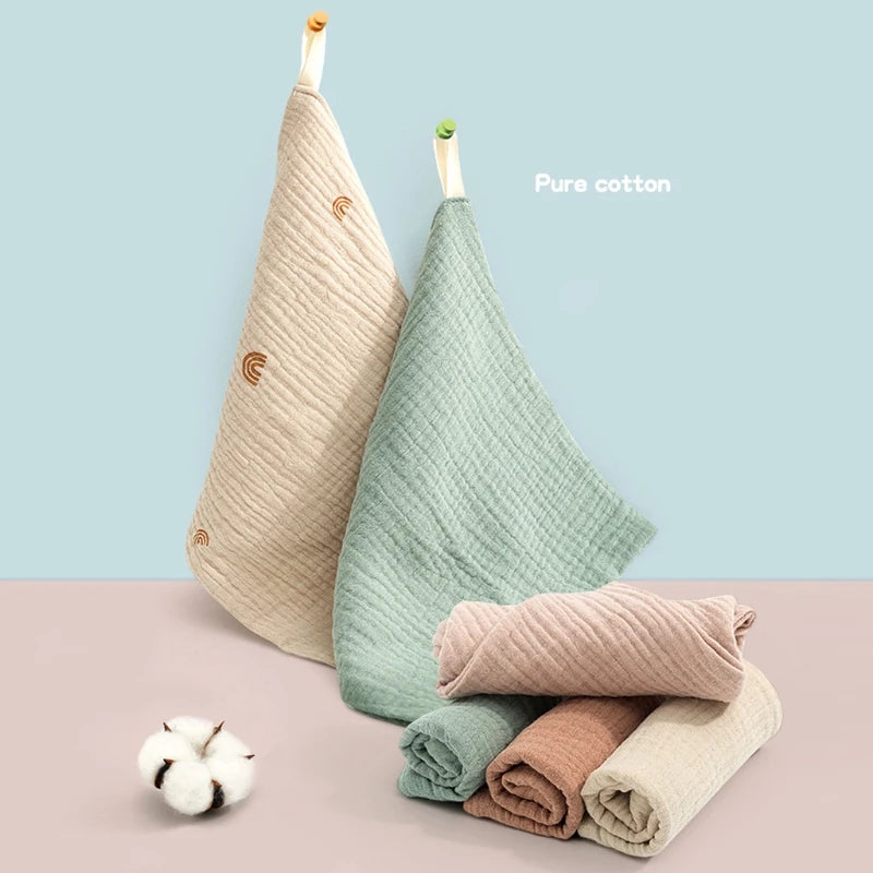 5Pcs/Set Square Cotton Baby Face Towel Handkerchief Soft Absorbent Gauze Baby Towel Kids Feeding Bibs Burp Cloths Washcloth