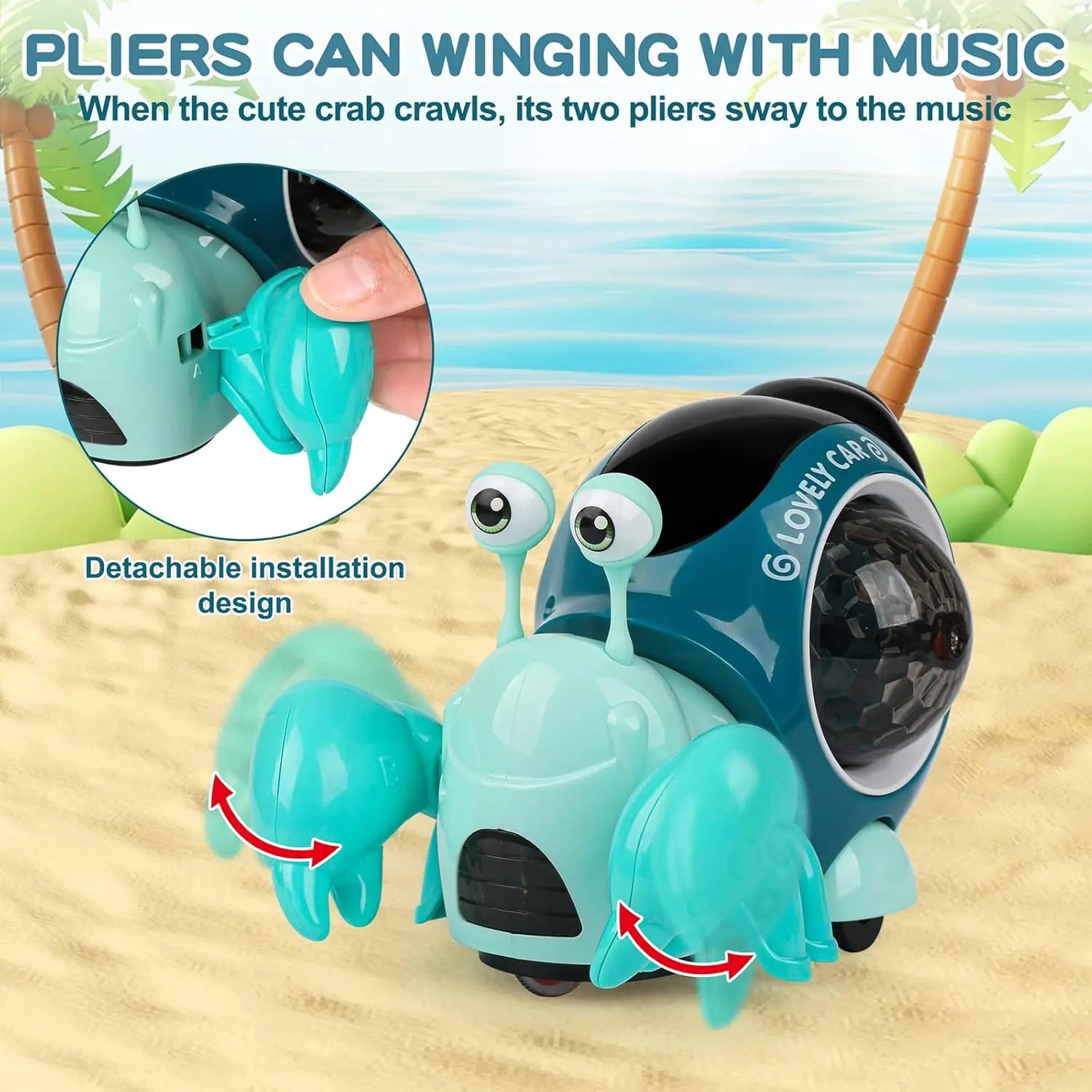 Crab Toy with Music and for Toddlers 3-5, Cute  Baby Boys Stuff