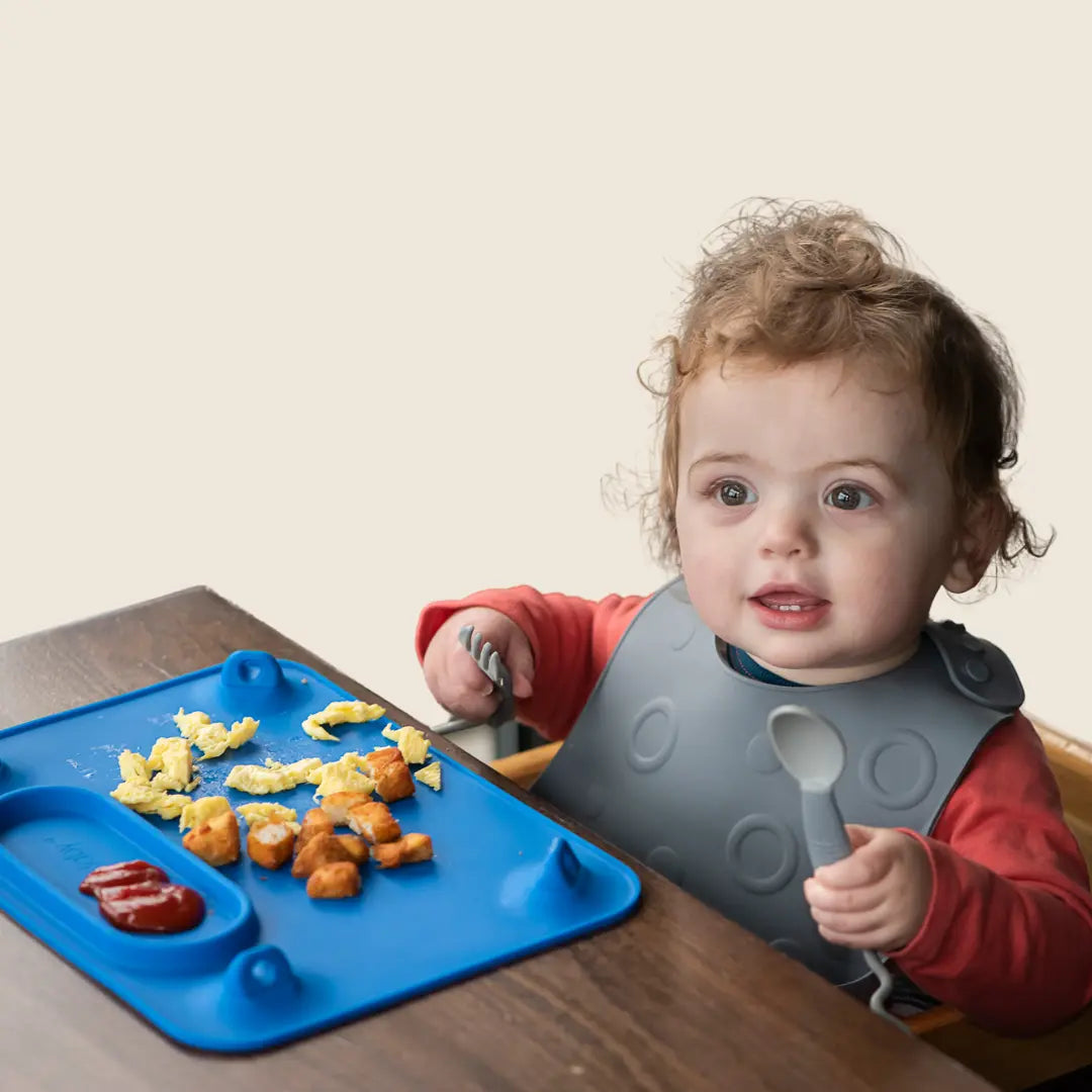 Travel Tether Bib and Utensils Set