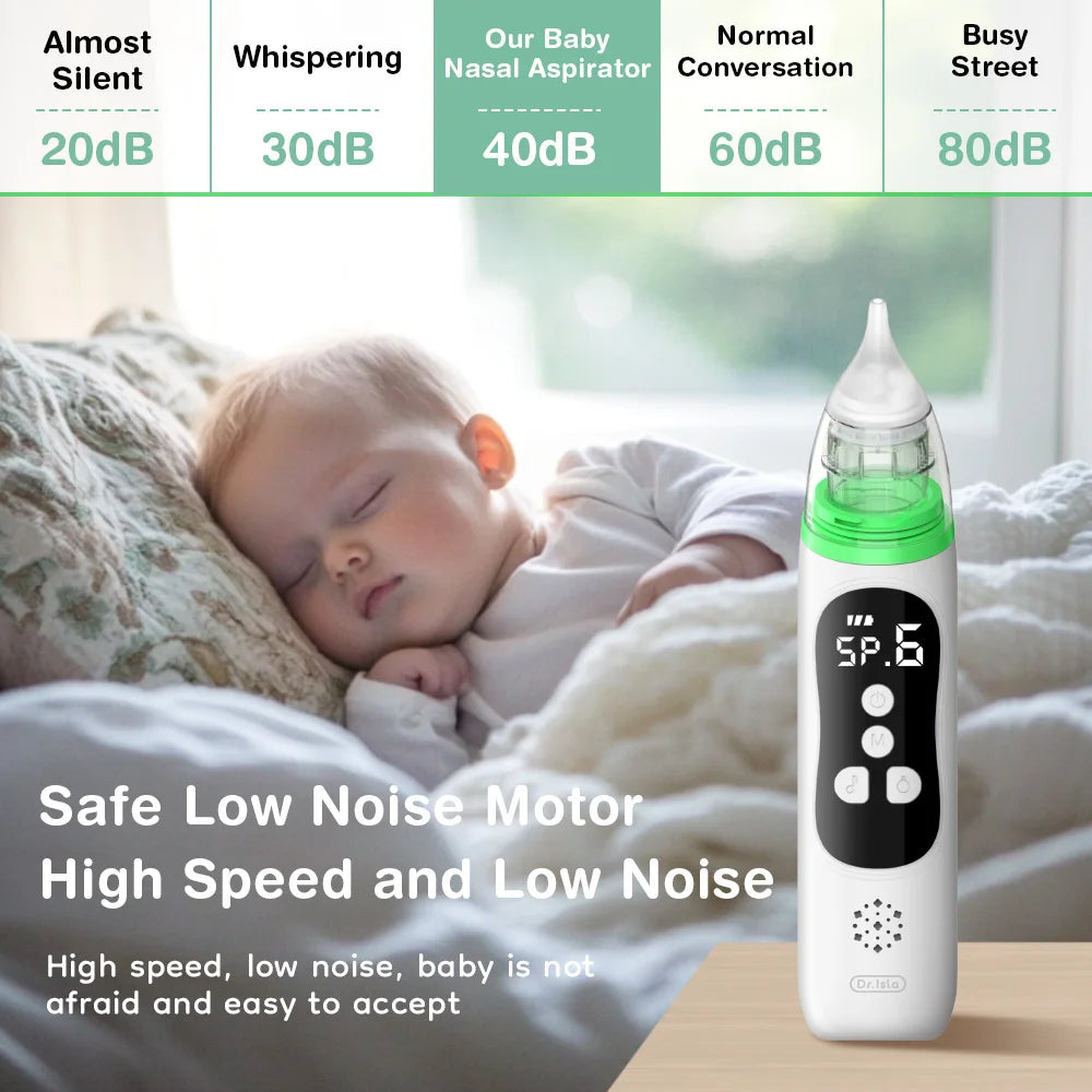 MAMIJOY Baby Nose Cleaner Silicone Adjustable Suction Electric Child Nasal Aspirator Safety Convenient Low Noise U94