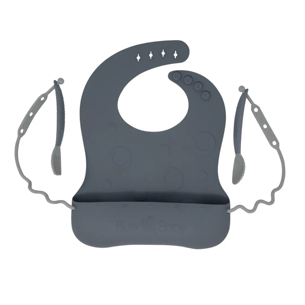Travel Tether Bib and Utensils Set