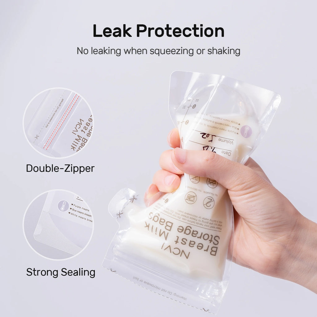 Breastmilk Storage Bags, 200Ml Milk Freezer Bags for Breastfeeding,Preservation Bag, Temp-Sensing,Doubled-Sealed,Bpa Free