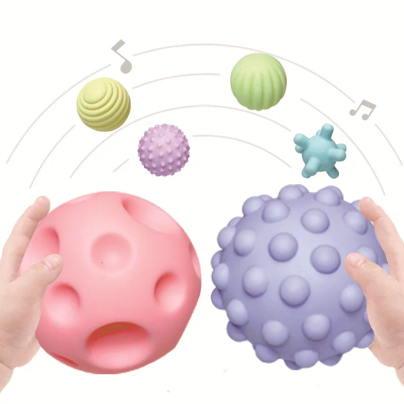 6Pcs Textured Sensory Balls Set - Baby Tactile Development Toy