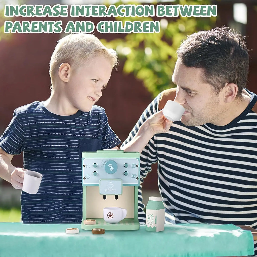 Wooden Playhous Simulation Kitchen Toys for Toddlers,Montessori Simulation Coffer Maker Accessories Kitchen Playset Toy