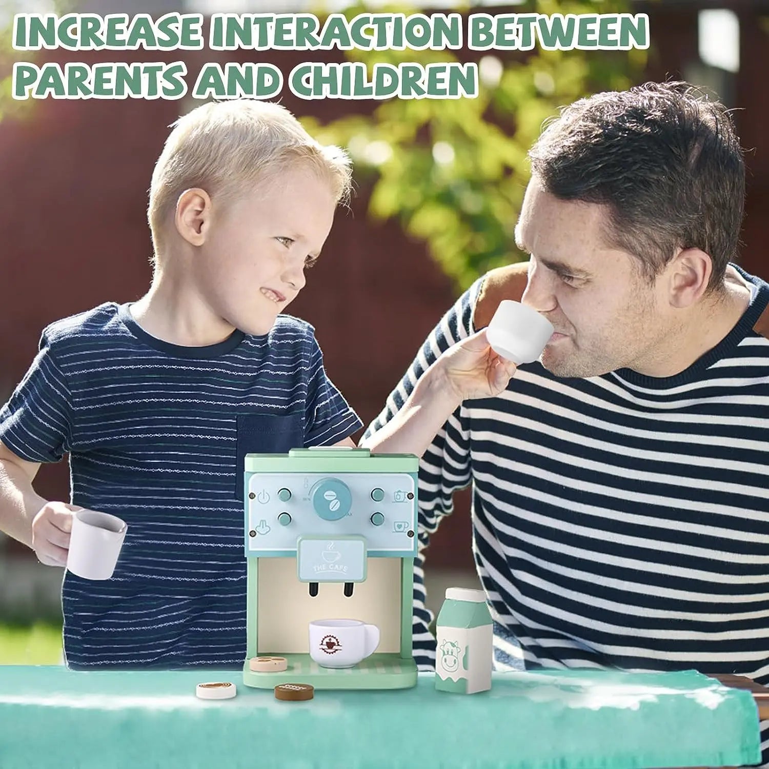 Wooden Playhous Simulation Kitchen Toys for Toddlers,Montessori Simulation Coffer Maker Accessories Kitchen Playset Toy