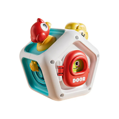 Baby Busy Board Cube 10-In-1 - Montessori Travel Activity Toy