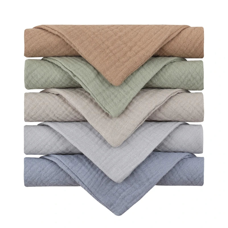 5Pcs/Set Square Cotton Baby Face Towel Handkerchief Soft Absorbent Gauze Baby Towel Kids Feeding Bibs Burp Cloths Washcloth