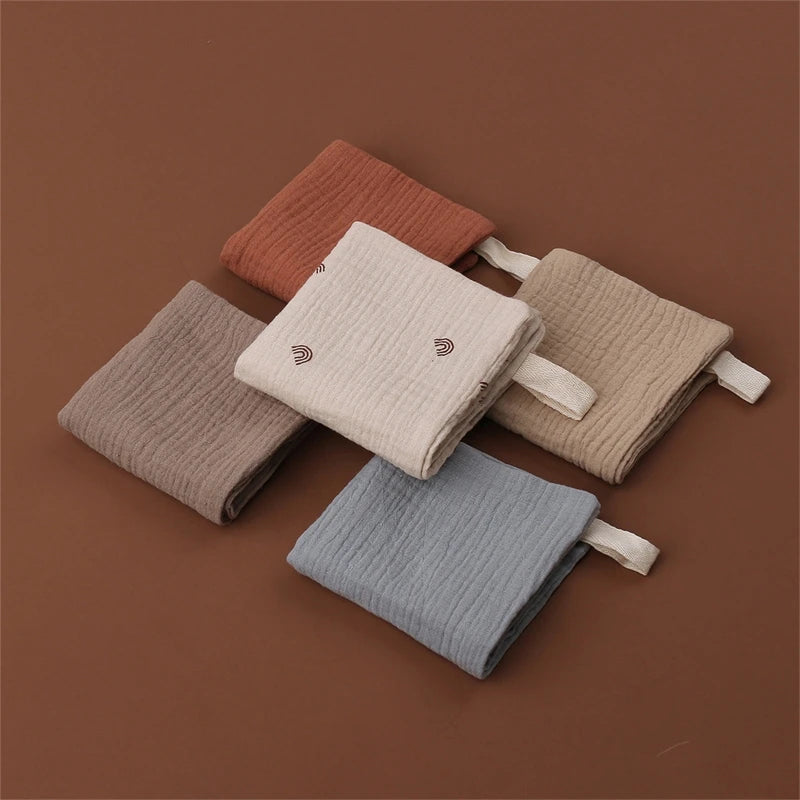 5Pcs/Set Square Cotton Baby Face Towel Handkerchief Soft Absorbent Gauze Baby Towel Kids Feeding Bibs Burp Cloths Washcloth