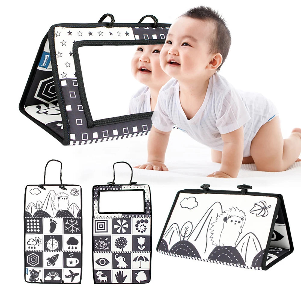 Baby Tummy Time Black & White Mirror - High Contrast Sensory Toy