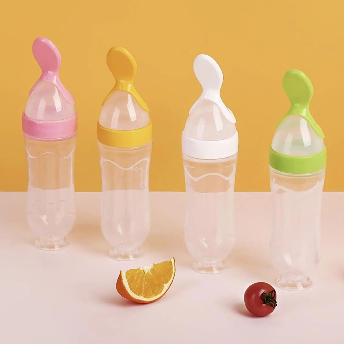 Silicone Baby Food Squeeze Feeder and Feeding Bottle - Essential Utensils for Newborns and Infants